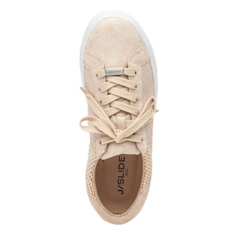 J Slides | Sand & White Lacee Leather Sneaker - Women’s 6.5 - Picture 3 of 10
